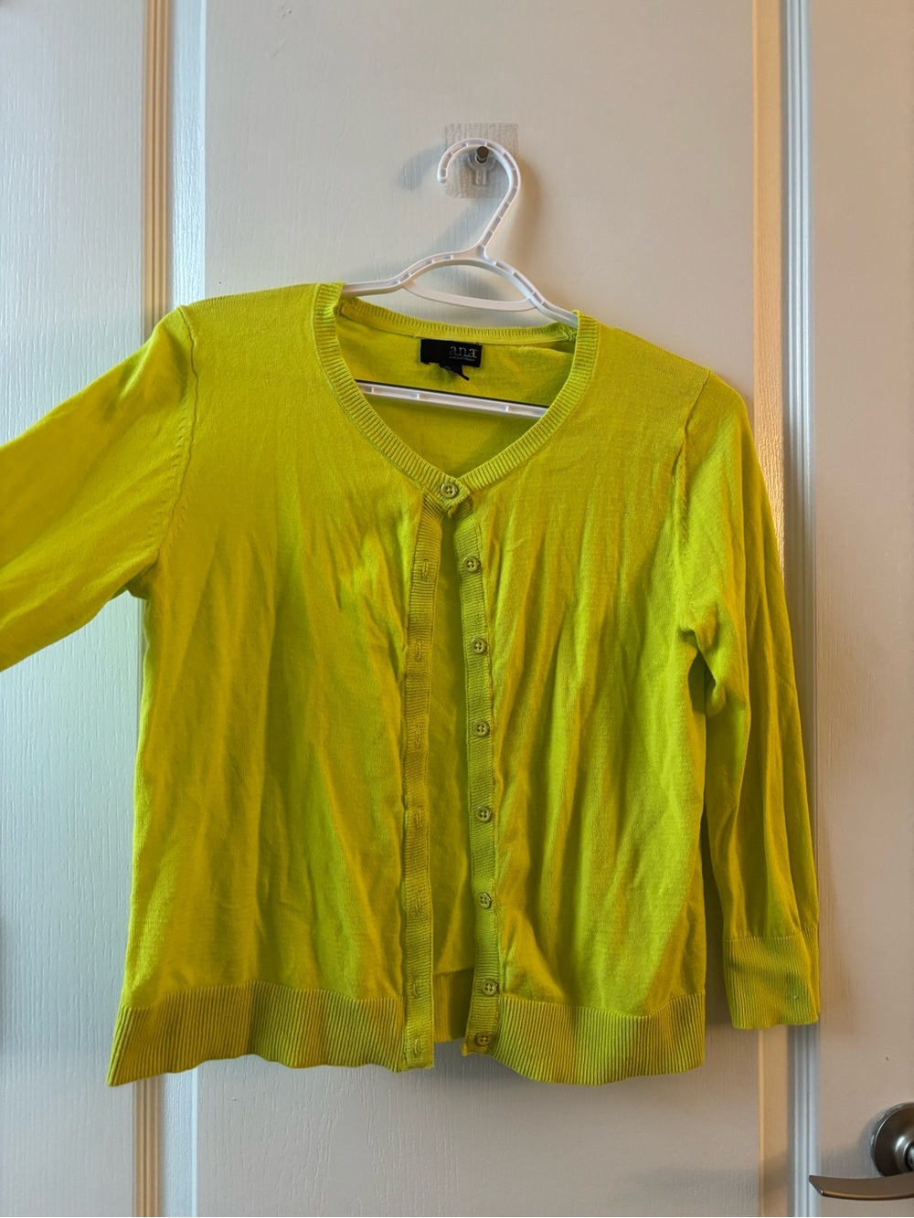 Lime Green Button-Front Cardigan